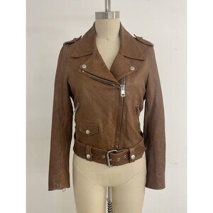 Acne Studios brown motorcycle leather jacket-Small
